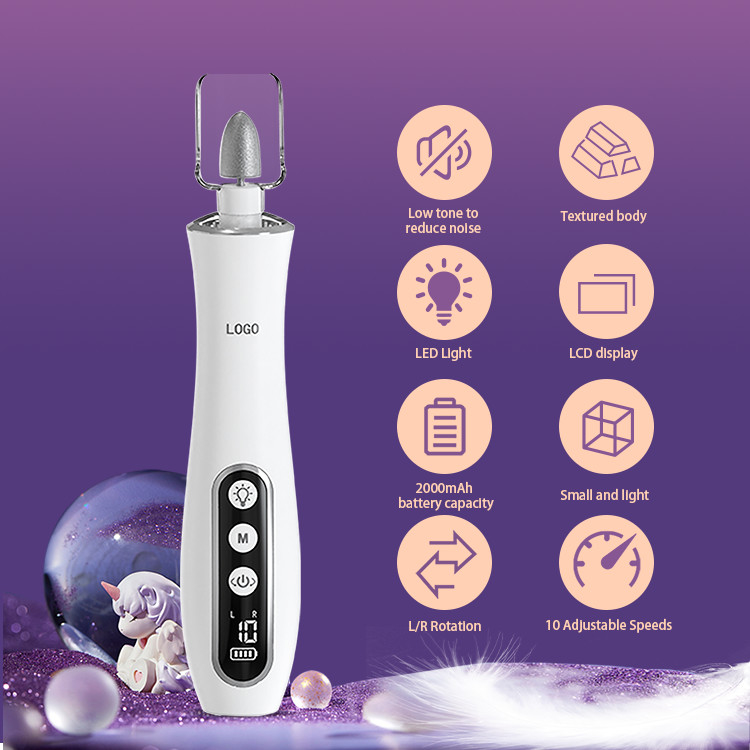 Manicure Pedicure Set USB Charging LED Display 10 Level Speed Low Noise Electric Nail Drill